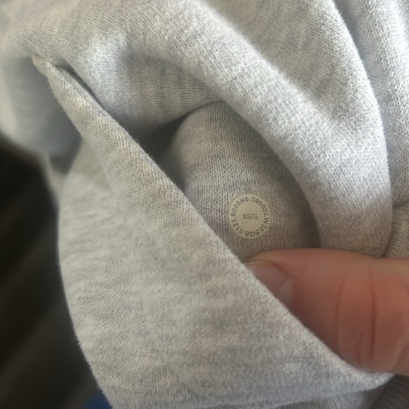 Light heathered gray Grey marl scuba oversized full zip crop hoodie - Picture 4 of 4